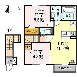 ティアラI【2階】の間取り