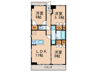 ベルルージュ上社【1階】の間取り