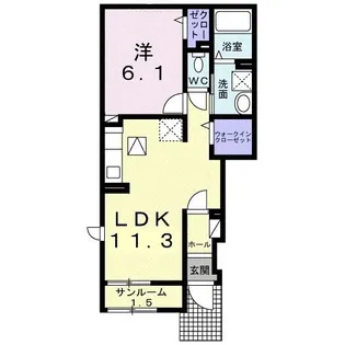 グランディルII【1階】の間取り