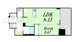 エステムコート梅田・天神橋Ⅳステーションフロント【8階】の間取り
