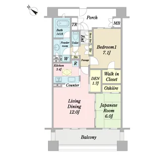 びゅうパルク柏中央町【3階】の間取り