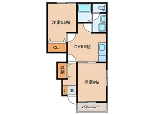 サピーブライトS・A棟【1階】の間取り