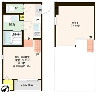 ラ・ムー長町【1階】の間取り