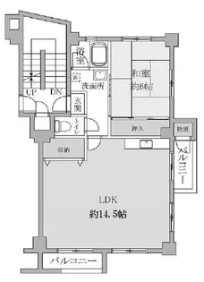 武里団地5 13棟【3階】の間取り