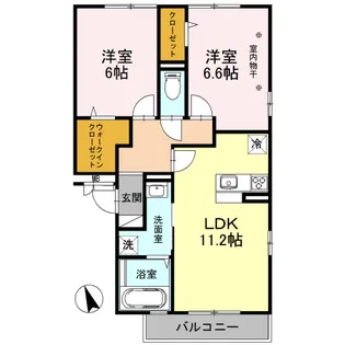 アンクレージュせんげん台【1階】の間取り