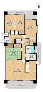 シンセアーマンション小峯【9階】の間取り