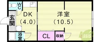 レーベン萩乃【2階】の間取り