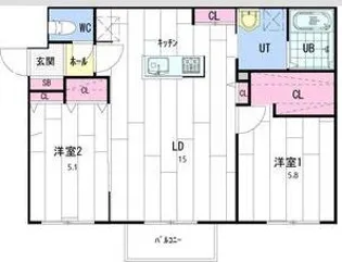 la clef東札幌【1階】の間取り