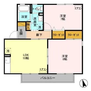 第3十王堂ハイツ【2階】の間取り