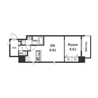 スプランディッド淀屋橋DUE【10階】の間取り