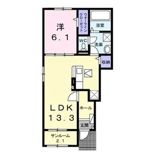 ベルオーブ【1階】の間取り