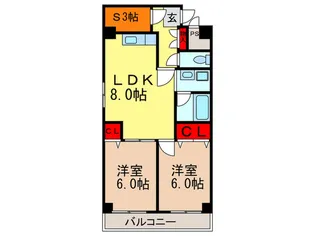 カーサタナカ【3階】の間取り