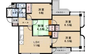シュロス五月山2【3階】の間取り