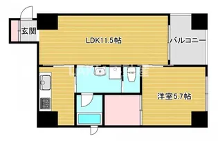 ルクレ堺筋本町レジデンス【12階】の間取り