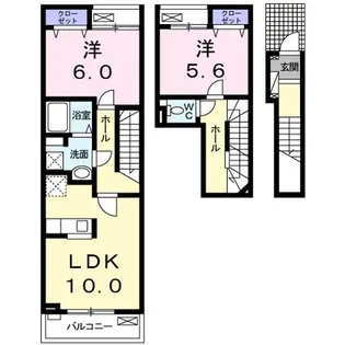 ローズ・エクラII【2階】の間取り