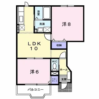 プラシードエストA【1階】の間取り