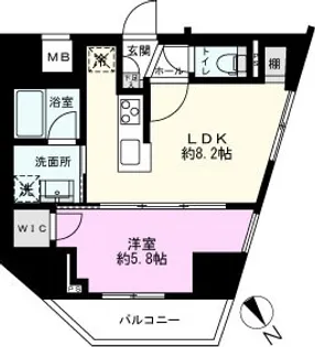 ラグゼナ北千住II【6階】の間取り