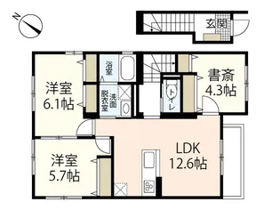 ヴィラクレールA【2階】の間取り