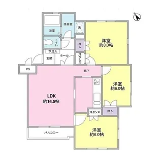 サンライズ松本No.3【3階】の間取り