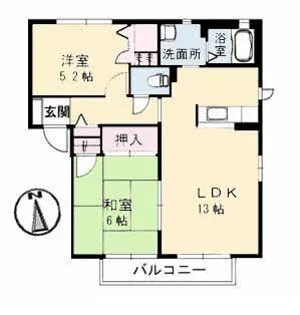 シャーメゾン西本町A棟【2階】の間取り