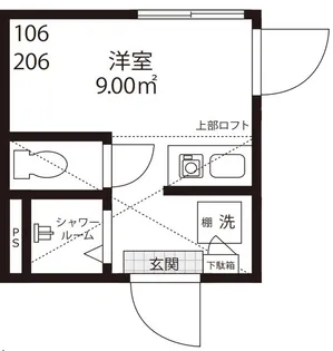 スマイエ北新宿【1階】の間取り