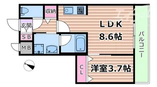 ウェルスクエア茨木駅前【1階】の間取り