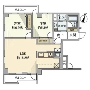ワコー蕨マンション【7階】の間取り