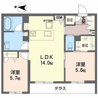 ラバンス【1階】の間取り