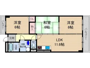 クリエイト三島【3階】の間取り
