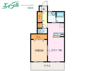 シトリン B棟【1階】の間取り