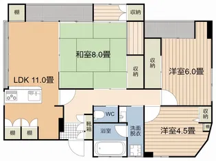 大山ハイツ【2階】の間取り