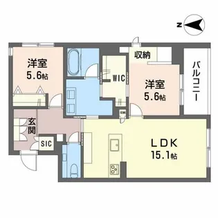 THE GARDEN 八幡【2階】の間取り