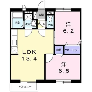 フローラリアB【2階】の間取り