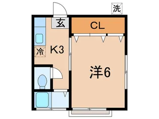 カ-ザ若松【2階】の間取り
