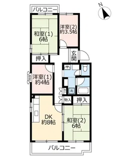 URアミティ学園西町【5階】の間取り