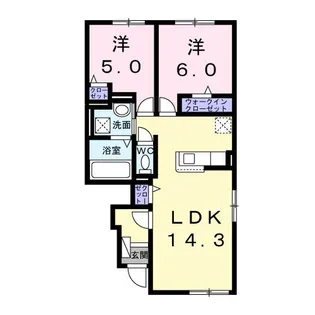テテマール西町【1階】の間取り