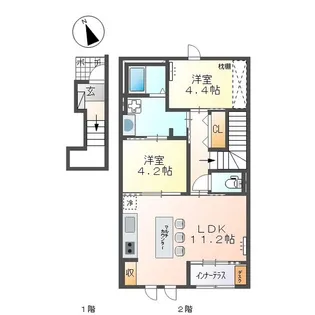 クレール輝【2階】の間取り