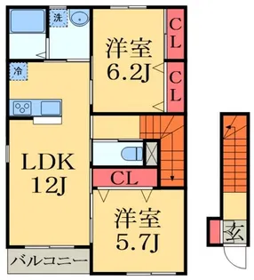 ユニヴァリィ グレーシア【2階】の間取り