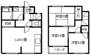 神奈川県横浜市青葉区もえぎ野【一戸建】の間取り