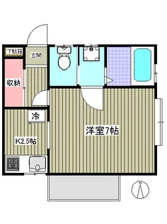 ハイツ秋風【1階】の間取り