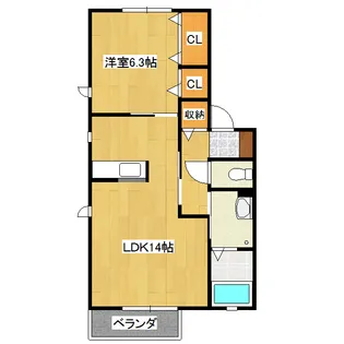 クレール宮前【2階】の間取り