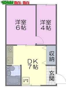 カネ正ハイツ【2階】の間取り