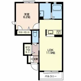 グランメールA【1階】の間取り