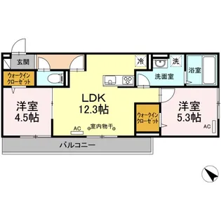 ヒルズライフ A棟【2階】の間取り