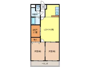 ミノルガーデンパレスA・B【2階】の間取り