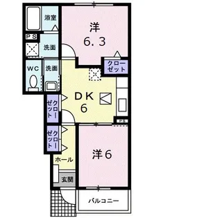 広島県広島市東区福田2【アパート】の間取り