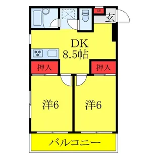城北ハイツ【4階】の間取り
