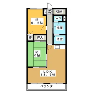 クレール広里【1階】の間取り