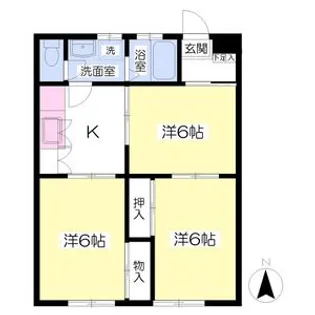 ドミールささや【1階】の間取り