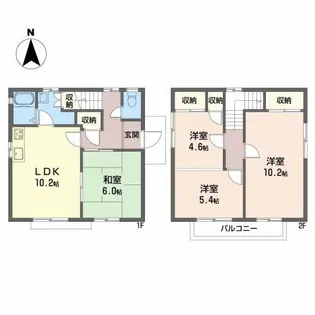 愛媛県松山市北斎院町【一戸建】の間取り